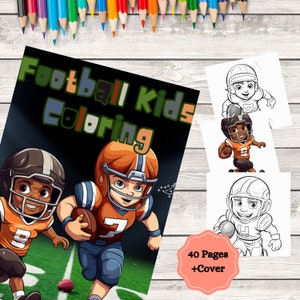 Football Kids Coloring Book, 40 Pages of Coloring Pages, American Football Pencil Coloring