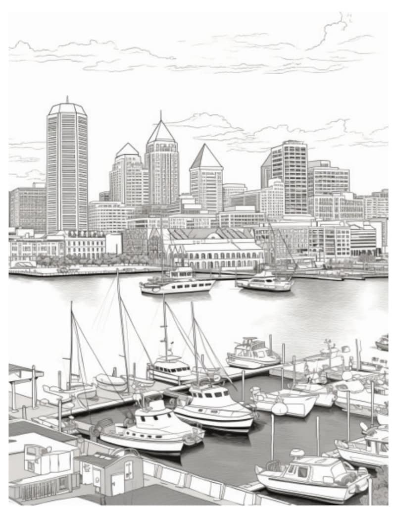 Skyline Landscapes Coloring Book, 50 Pages of Coloring, 50 Cities of ...