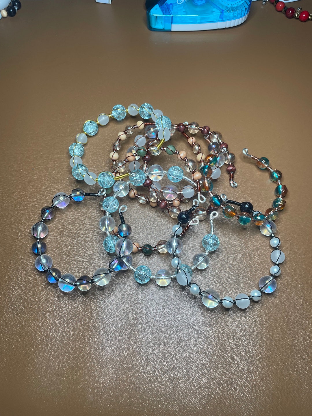 Beaded Wire Bracelet Etsy