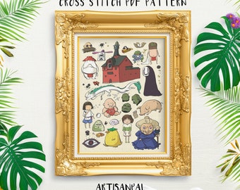 Anime Cross Stitch Pattern Bundle, Embroidery Pattern, Anime Easy Stitch Tutorial, Artisan Craft, Gift for Birthdays, Included Stitch Guide