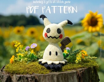 Mimikyu Crochet Pattern, Pokemon Amigurumi Pattern, Animal Easy Crochet Tutorial, Artisan Craft, Gift for Birthdays, Included Stitch Guide