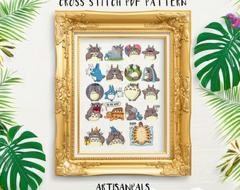 Anime Cross Stitch Pattern Bundle, Embroidery Pattern, Anime Easy Stitch Tutorial, Artisan Craft, Gift for Birthdays, Included Stitch Guide