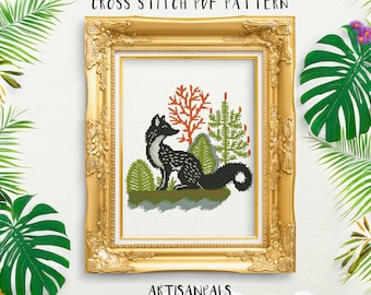 Anime Fox Cross Stitch Pattern, Fox Embroidery Pattern, Anime Easy Stitch Tutorial, Artisan Craft, Gift for Birthdays, Included Stitch Guide