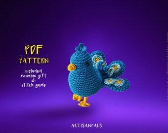 Bird Crochet Pattern, Bird Amigurumi Pattern, Animal Easy Crochet Tutorial, Artisan Craft, Gift for Birthdays, Included Stitch Guide