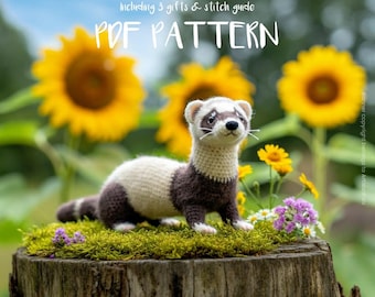 Virkmönster för iller, amigurumimönster för djur, enkel virkhandledning för djur, hantverk, födelsedagspresent, inkluderad stygnguide