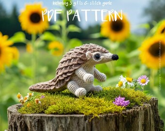 Pangolin Crochet Pattern, Animal Amigurumi Pattern, Animal Easy Crochet Tutorial, Artisan Craft, Gift for Birthdays, Included Stitch Guide