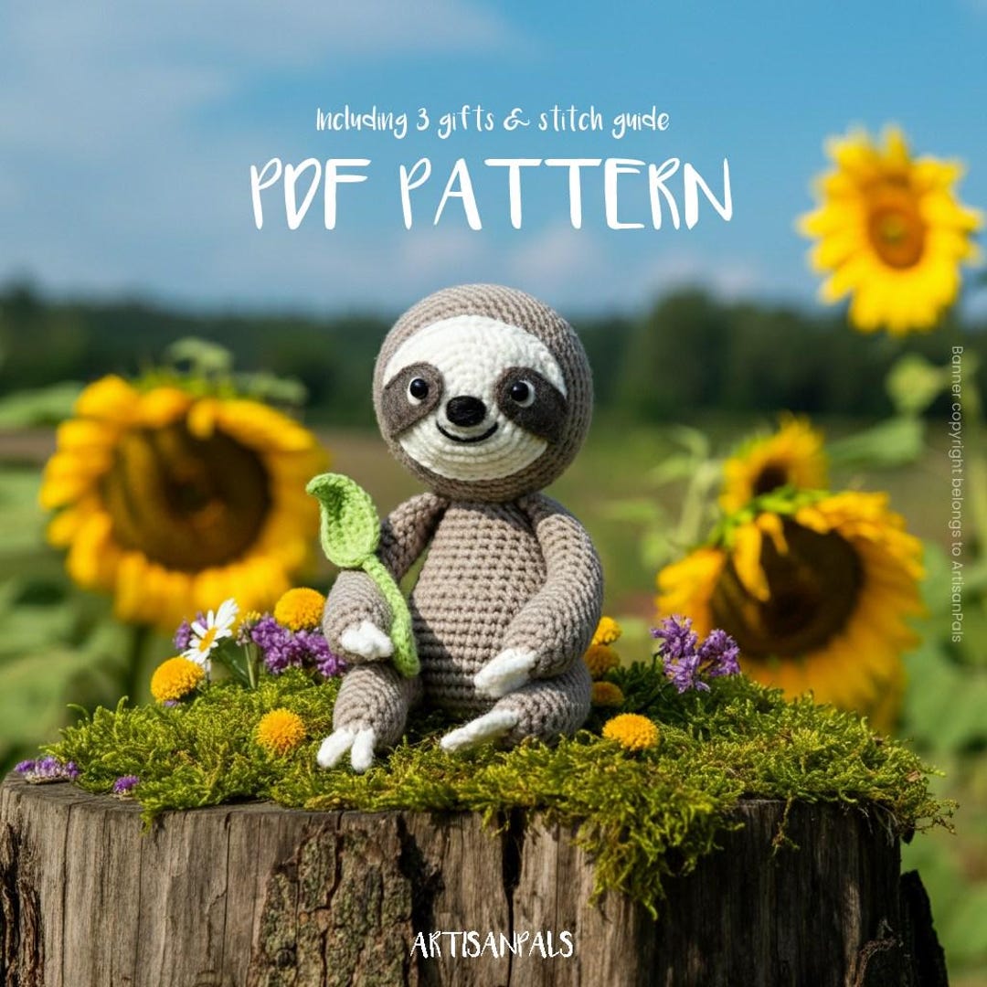 Sloth Crochet Pattern, Animal Amigurumi Pattern, Animal Easy Crochet ...