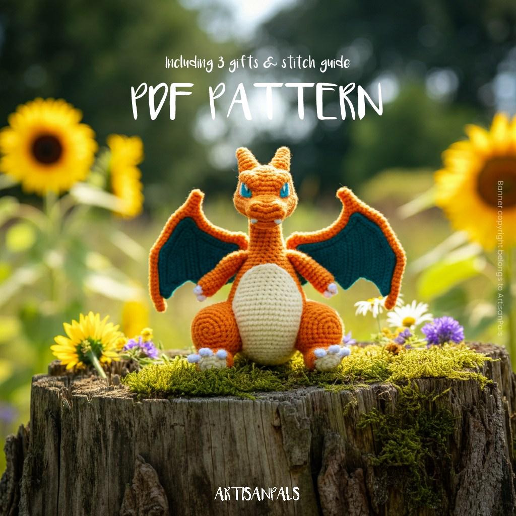 Charizard Pattern Charizard Crochet Pattern, Pokemon Amigurumi Pattern, Animal Easy ...