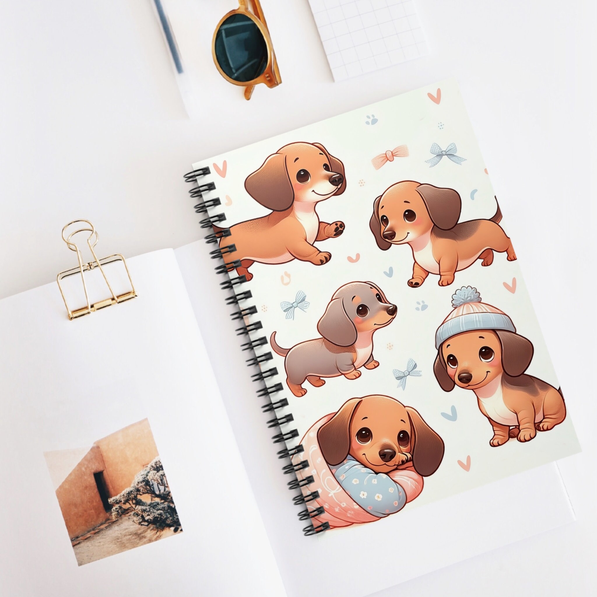 Delightful Dachshunds Spiral Notebook Cute Wiener Dog Journal Playful ...