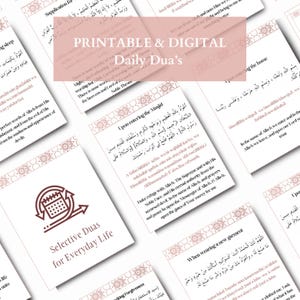 Cartões Dua diários download digital súplica islâmica para impressão em árabe com transliteração e tradução para muçulmanos Ramadan Duas