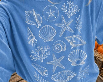 Seashell PNG, Beach Shirt Design, Summer Graphic png, Ocean Lover Gift, Sea Shell Sublimation PNG, Vacation Shirt, Womens Beach PNG
