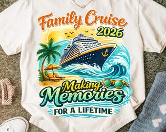 Crucero Familiar 2026 SVG PNG, Diseño de Camiseta "Creando Recuerdos" (Descarga Instantánea)