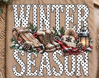 Winter Season Png, Polka Dots Shirt Design, Winter Season Png, Cozy Season Png, Winter Png, Freezin Png