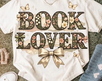 Boho Floral Book Lover SVG PNG, Cottagecore Reader (direct downloaden)