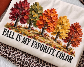Fall Is My Favorite Color PNG, Autumn Trees Png, Fall Tree PNG, Vintage Fall PNG, Watercolor Autumn Png, Fall Leaves Png