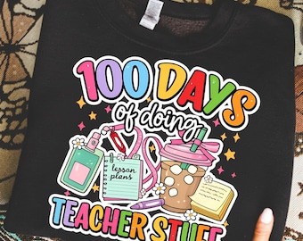 100 giorni di attività da insegnante PNG, file di taglio per traguardi scolastici (download digitale)
