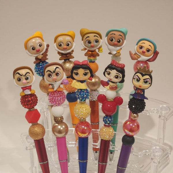 Snow White themed beaded pens with Doorable topper