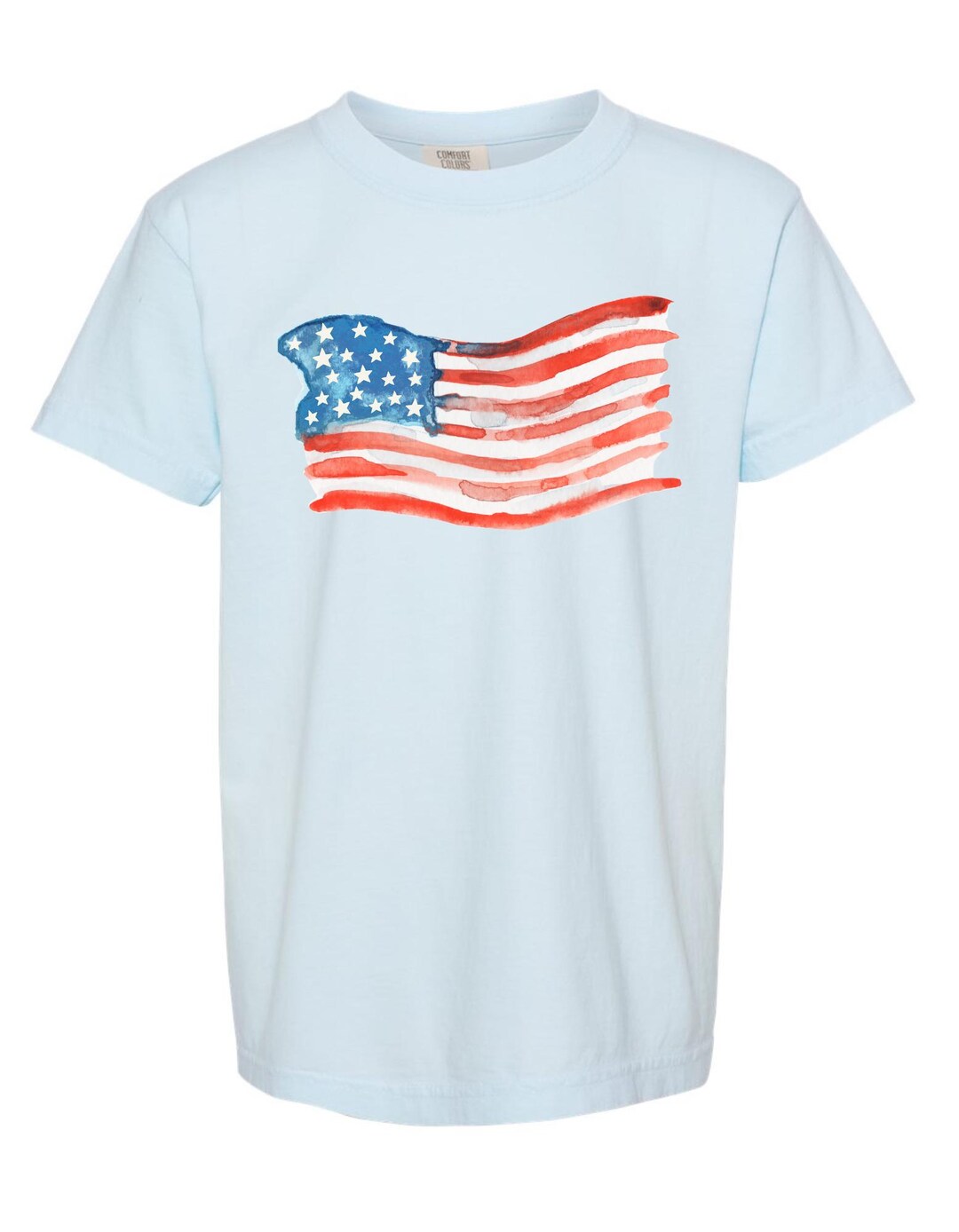 Watercolor American Flag Comfort Color Tee - Etsy
