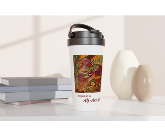 Stainless Steel Travel Mug | Original Art Mug | Mosaic Travel Mug