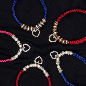 Gold/Silver Heart String-Tie Bracelets
