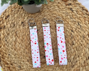 Floral Wristlet Keychain: Cotton Key Fob Lanyard, New Car Gift