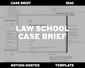 Plantilla de resumen de caso de la facultad de derecho: Resumen IRAC compatible con Notion