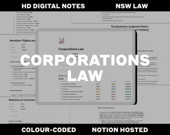 Hinweise zum Gesellschaftsrecht: NSW Law School Exam Scaffolds (Notion Kompatibel)