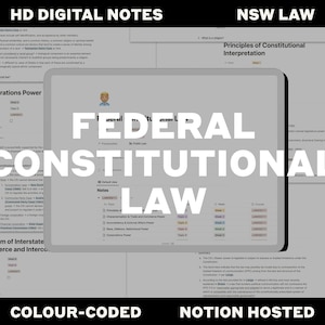 Law Notes Constitutional Law Notion Law School Notes Colour Coded Law School Notes NSW Law Exam Scaffolds NSW Law Case Summaries Fed Con