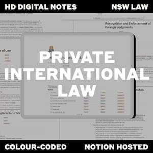 Law Notes Private International Law Notion Law School Notes Colour Coded Law School Notes NSW Law Exam Scaffolds NSW Law Case Summaries PrIL