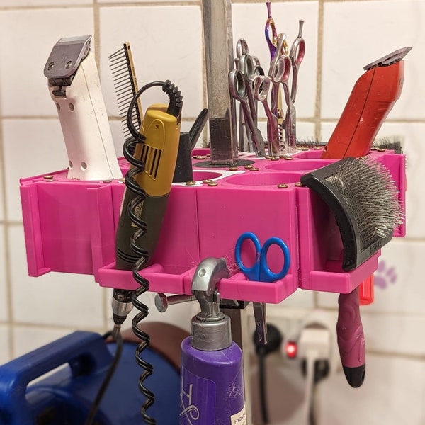 PfotenOrdnung: Hundefriseur Organizer - Profi Aufbewahrung für Styling Werkzeuge und Zubehör