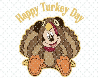 Mickey Thanksgiving, Happy Thanksgiving, Turkey Mickey, Mickey Thanksgiving Day Png, Christmas Season Png, Thankful Shirt, Minnie Thankful