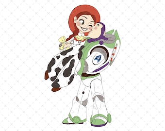 Toy Story Couple, Buzz Lightyear and Jessie, Buzz and Jessie Love, Happy Valentines Day, Valentines Day Svg, Toy Story Couple Svg