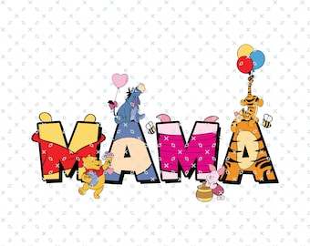 Winnie The Pooh Mama Png, Pooh Mama Png, Winnie The Pooh Png, Winnie Mom Png, Winnie Girl Mom Png, Gift For Mom, Mother's Day Png
