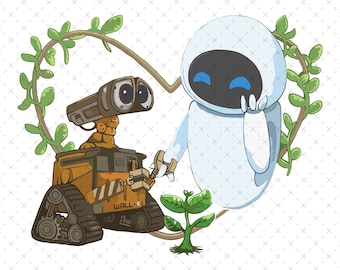 Wall-e and Darling SVG, Valentine&#39;s Day SVG, February 14th Customize Gift Svg, Vinyl Cut File, Svg, Pdf, Png, Ai Printable Design Files