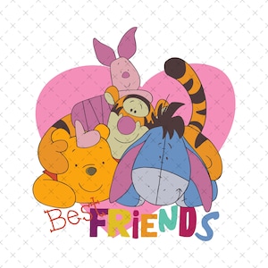 Winnie de Poeh, Poeh en vrienden beste vrienden, Winnie Pooh Svg, Winnie Heart Svg, Winnie de Poeh, Vacay Mode, Svg Png-bestanden om af te drukken