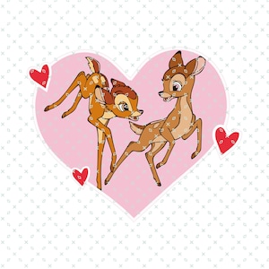 Bambi Love, Bambi Cute Clipart, Bambi Sublimation Bundle, Bambi Cartoon Themed Birthday Party Png, Bambi PNG, Bambi  Best Friends Png