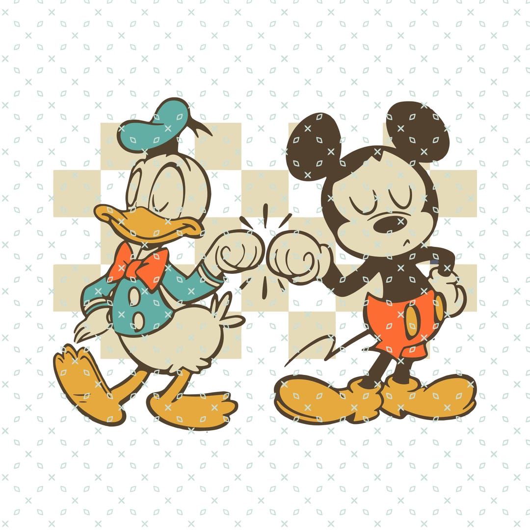 レトロなミッキーとドナルドのPng画像、ミッキーとドナルドの親友