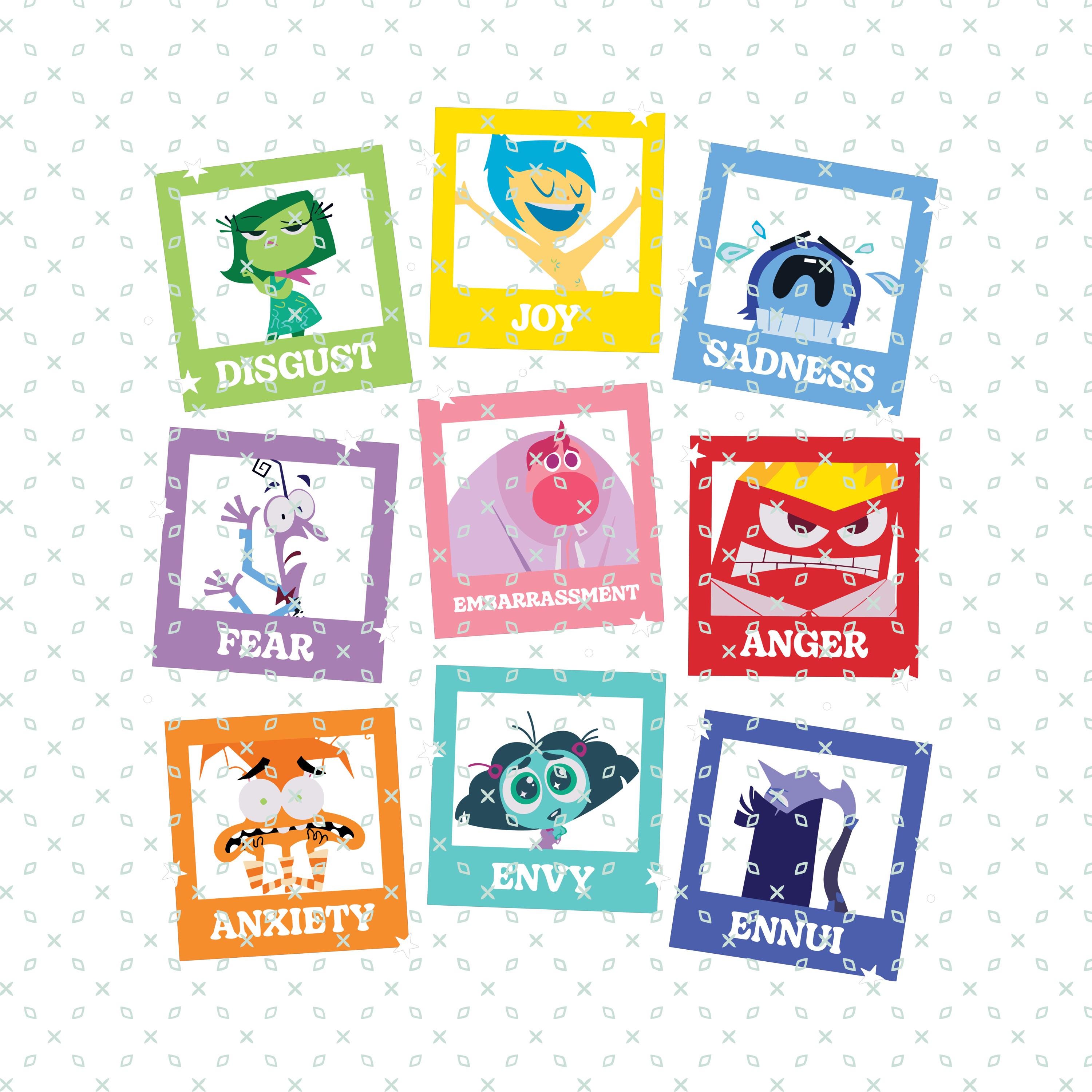 Inside Out 2 PNG SVG, Inside Out 2 Anger, Joy, Disgust, Sadness, Fear, Ennui, Envy, Embarrassment, Anxiety, Nostalgia, Faces, Multiple File
