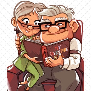 Ellie y Carl Png, Película San Valentín Png, Pareja San Valentín Png, Retro San Valentín Png, Amante del cine San Valentín Png, Dulce San Valentín Png