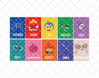 Inside Out 2 PNG SVG, Inside Out 2 Anger, Joy, Disgust, Sadness, Fear, Ennui, Envy, Embarrassment, Anxiety, Nostalgia, Faces, Multiple File