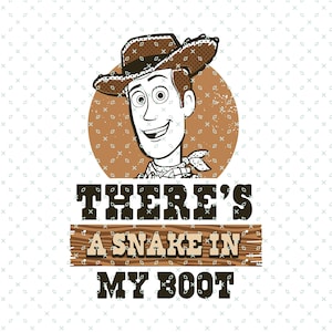 Det finns en orm i min båt, Retro Toy Story PNG-fil, Vintage Toy Story digital nedladdning, Woody, Buzz Lightyear, Tree Rex, Woody, Jessie