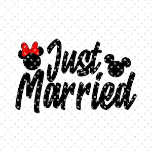 Mickey and Minnie Just Married Png, Matching Couple, Matching Tees, Bundle Family Vacation, Family Squad, Magical Kingdom, Instant Download
