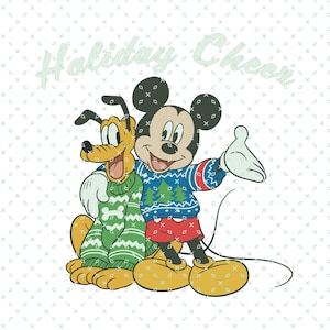 Mickey i Cheer Christmas Png, Wesołych Świąt, Sezon Bożonarodzeniowy Png, Nowy Rok 2025 Png, Cartoon Christmas Png, Myszka Christmas Png