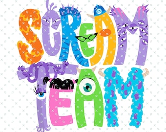 Scream Team png, Mike en Sully, Monsters University Svg, familievakantie Svg, Monsters Svg, familie-uitje png, magisch koninkrijk, digitaal bestand