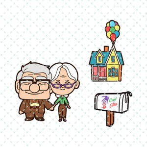 Ellie And Carl Png, Carl and Ellie Couple, Couple Valentine Png, Gift for Couple Png, Movie Lover Valentine Png, Happy Valentine&#39;s Day Png
