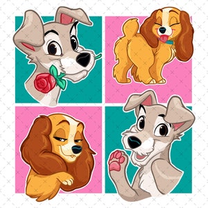 Lady and Tramp Dogs Png, Cute Dogs PNG, Lady and Tramp Svg, Lady and Tramp Png, Lady and Tramp Sublimation, Digital File, Instant Download