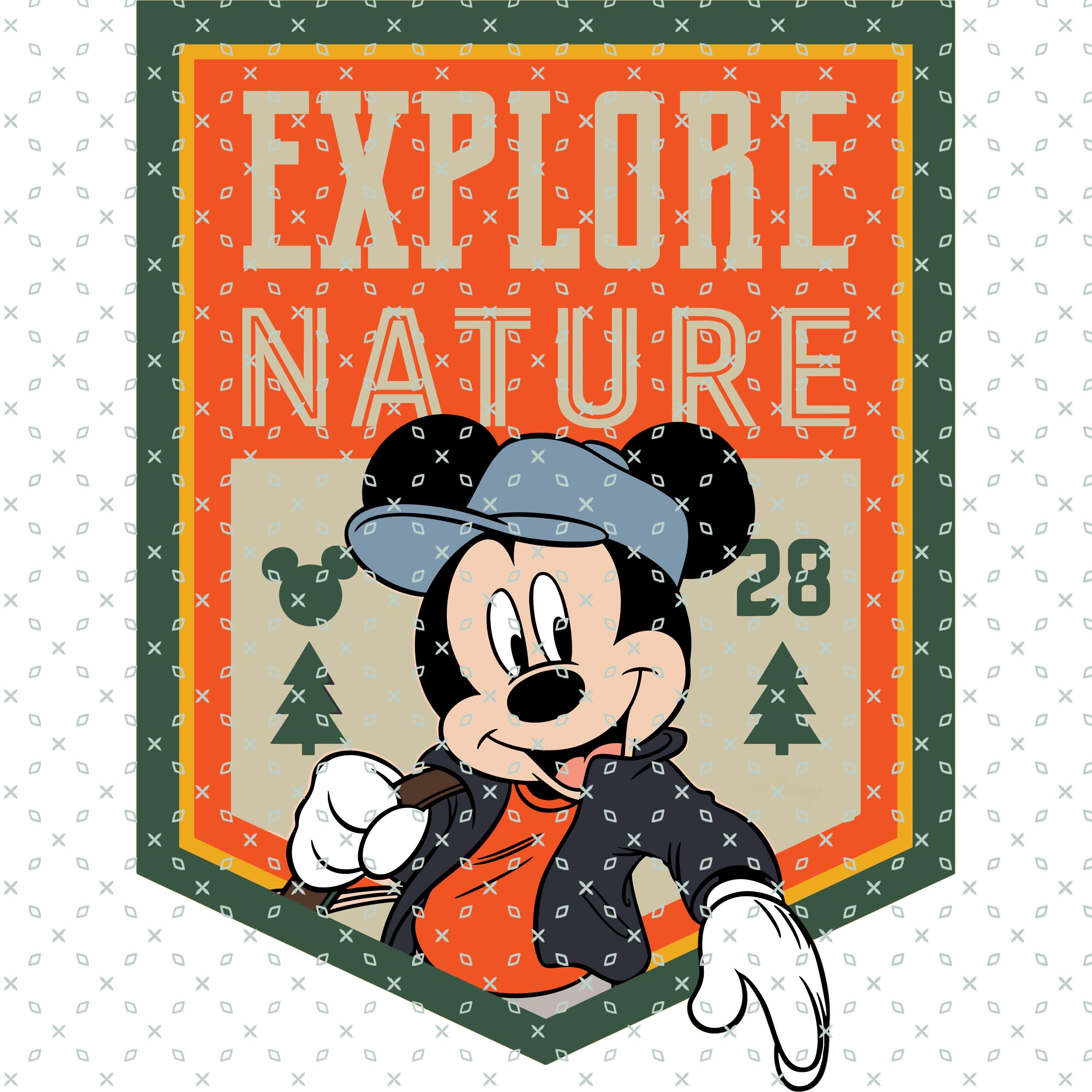 Retro Explore Nature Mickey Mouse Png, Vintage Cartoon Wall Art Retro Explore Nature Mickey Mouse Png, Vintage Cartoon Wall Art