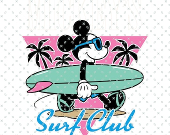 Club de Surf de Mickey, Surf de Mickey Mouse, Surf Retro de Mickey Mouse, Reino Mágico, Viaje Familiar, Viaje Familiar Personalizado a Parques Temáticos, Verano de Ratón
