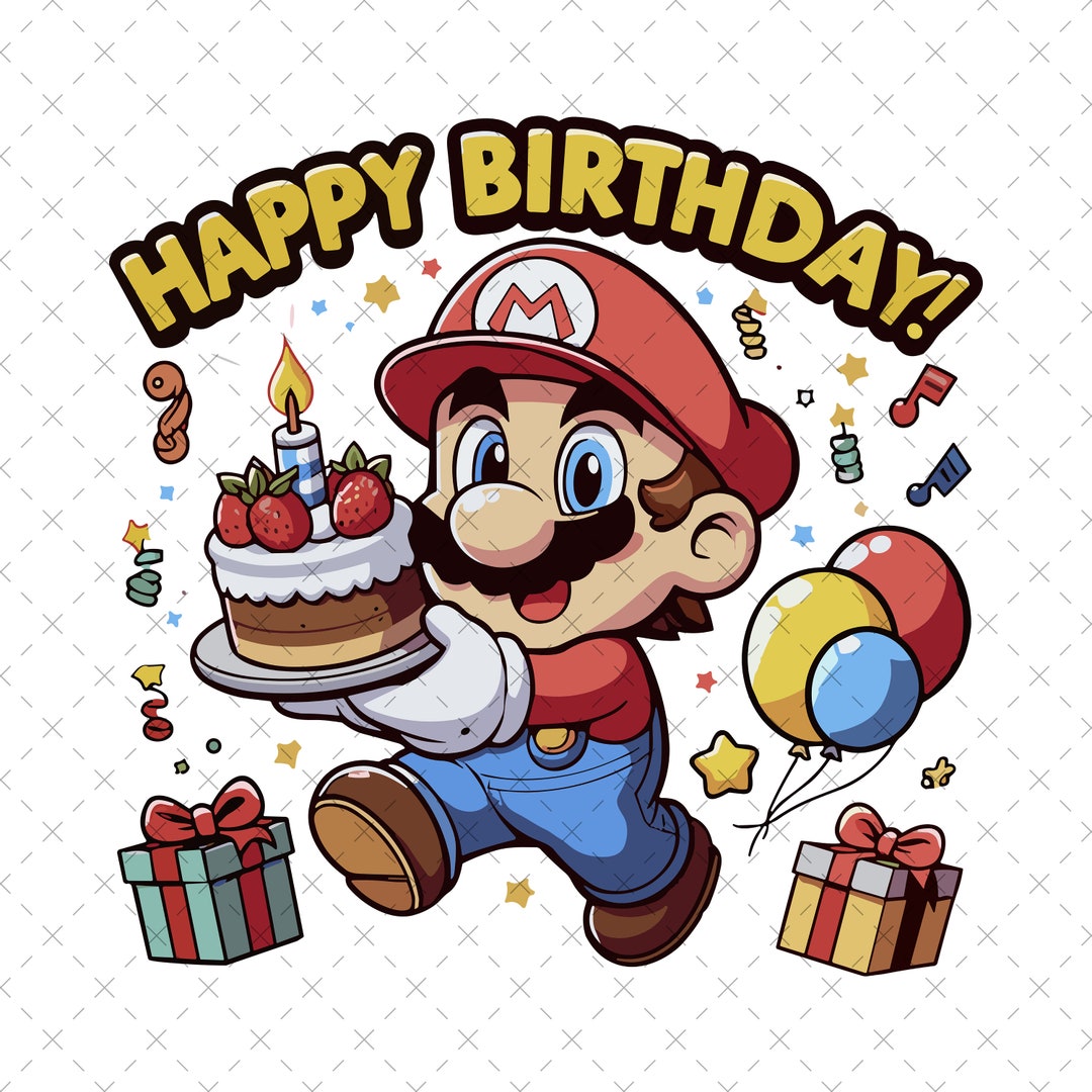 Super Mario Birthday PNG, Super Mario Birthday Boy SVG, Super Mario