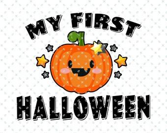My First Halloween PNG, Halloween Clipart Sublimation Design, 1st Halloween Baby T-Shirt, Halloween Treat Bag, Instant Digital Download